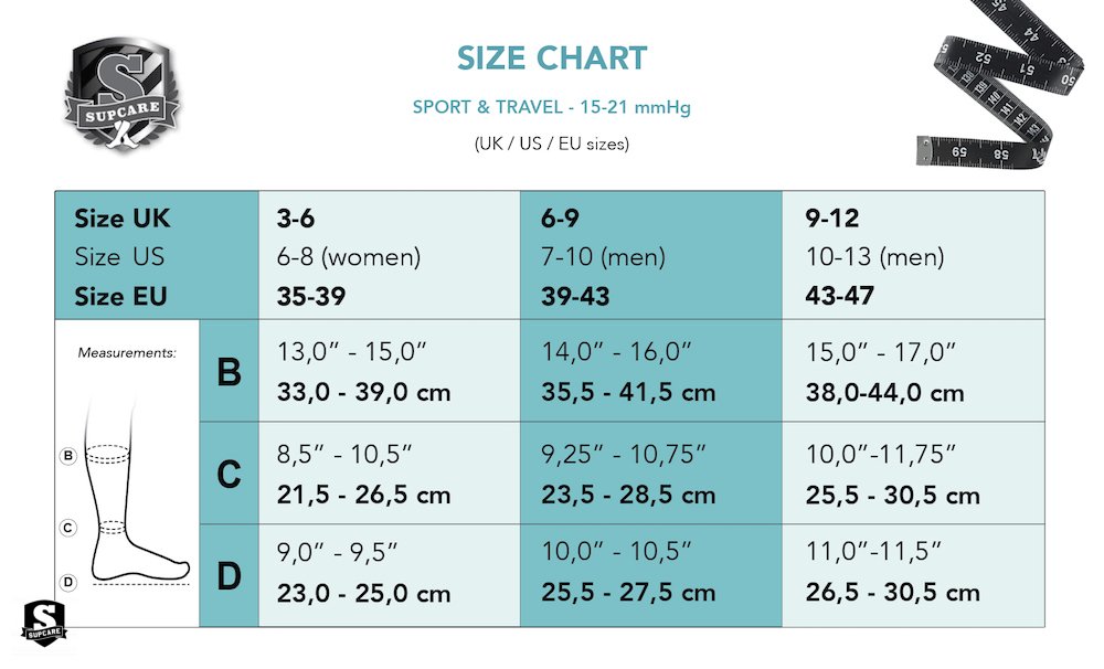 Compression sock Sport - black/white