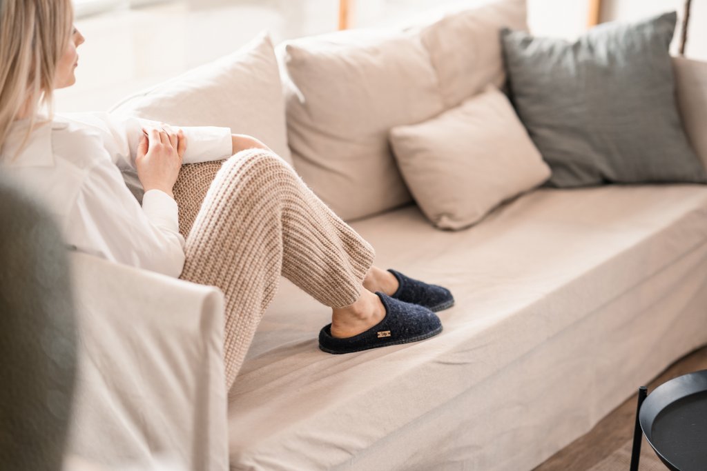 WOOL SLIPPERS - ULLE ORIGINAL WOMEN/MEN - BLACK MELANGE