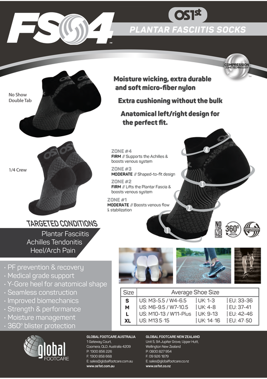 OS1st FS4 NoShow Socks for Plantar Fasciitis Relief