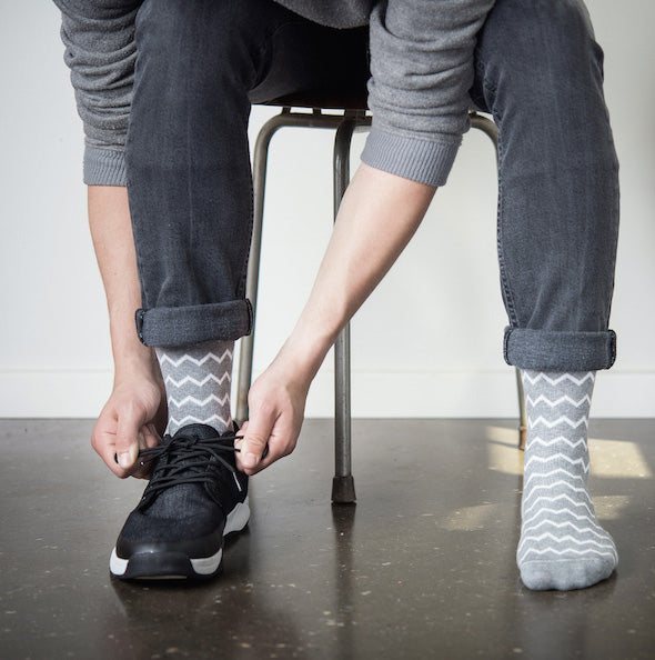 Support socks - Grey Zigzag