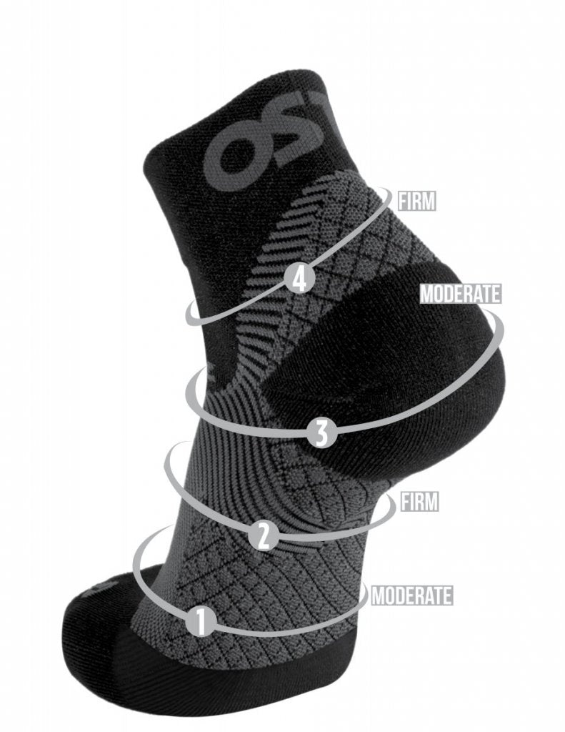 OS1st FS4 Merino Compression Socks against heel spurs - Black
