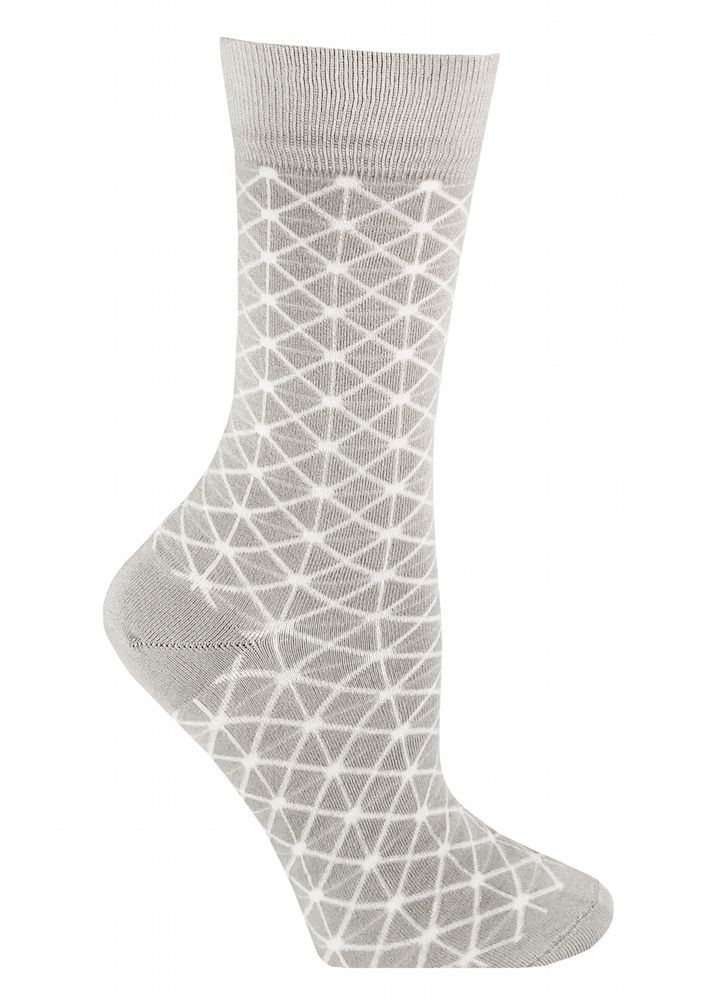 Grey patterned bamboo sock