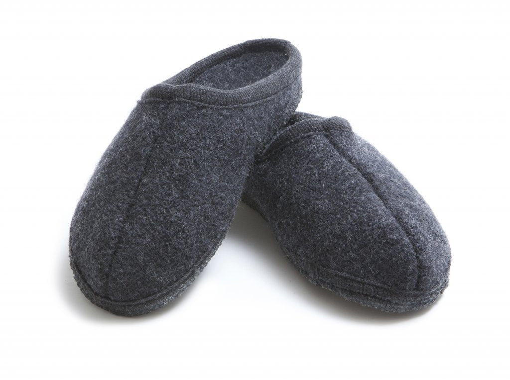WOOL SLIPPERS - ULLE ORIGINAL WOMEN/MEN - BLACK MELANGE