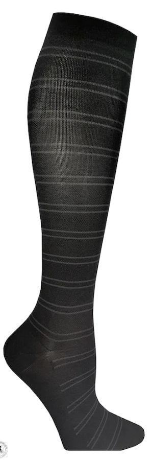 Compression class 2 - Black striped support sock