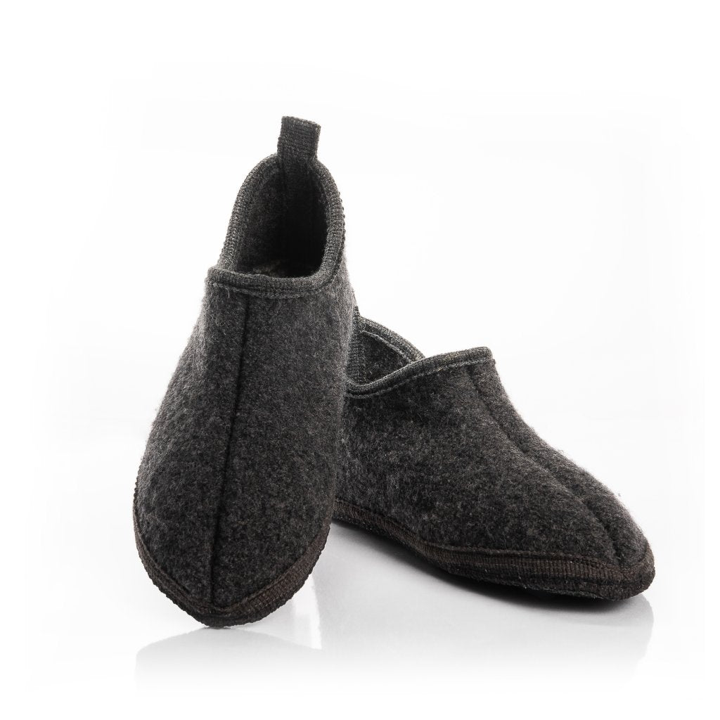 Wool slippers - Ulle Cottage Women's/Men's - Dark Grey Melange