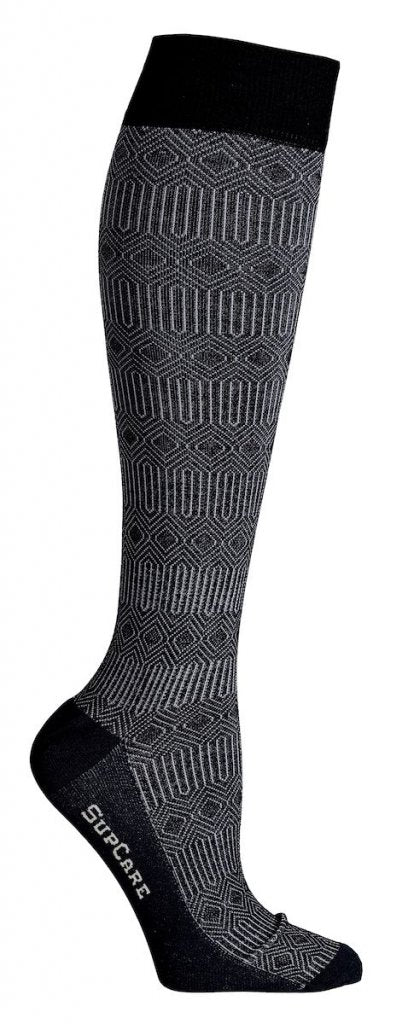 Supporting socks - Black patterned