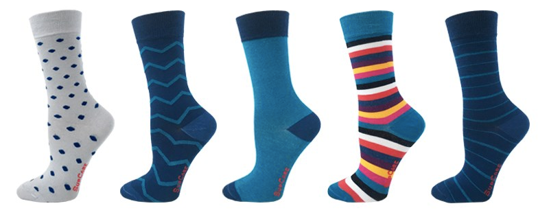 5-pack Bamboo socks - Blue mix