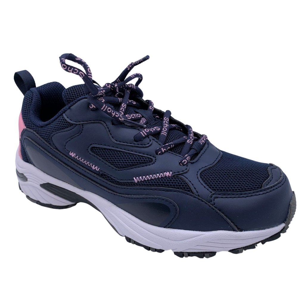 Scholl Sprinter Snap Walking Shoes - Dark Blue Pink