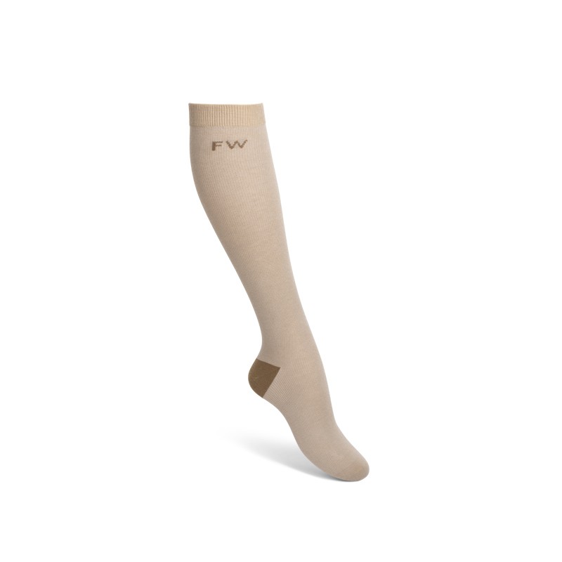 Cotton support stockings beige
