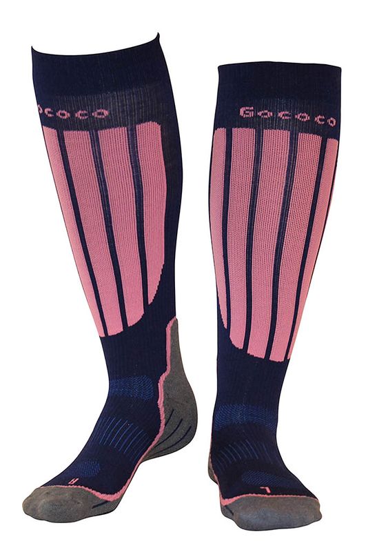 Ski sock with compression - Pink