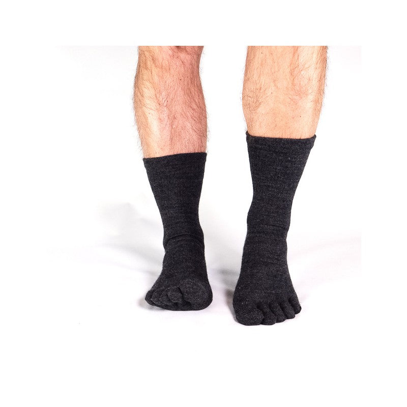 Toe Socks Wool - Black Grey