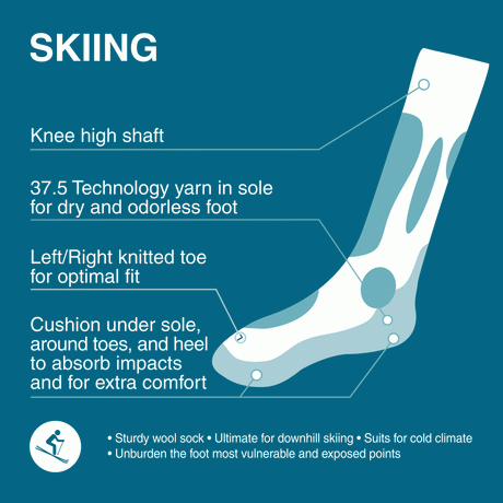 Compression sock for skiing - Blue