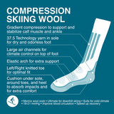 Ski sock with compression - Turquoise