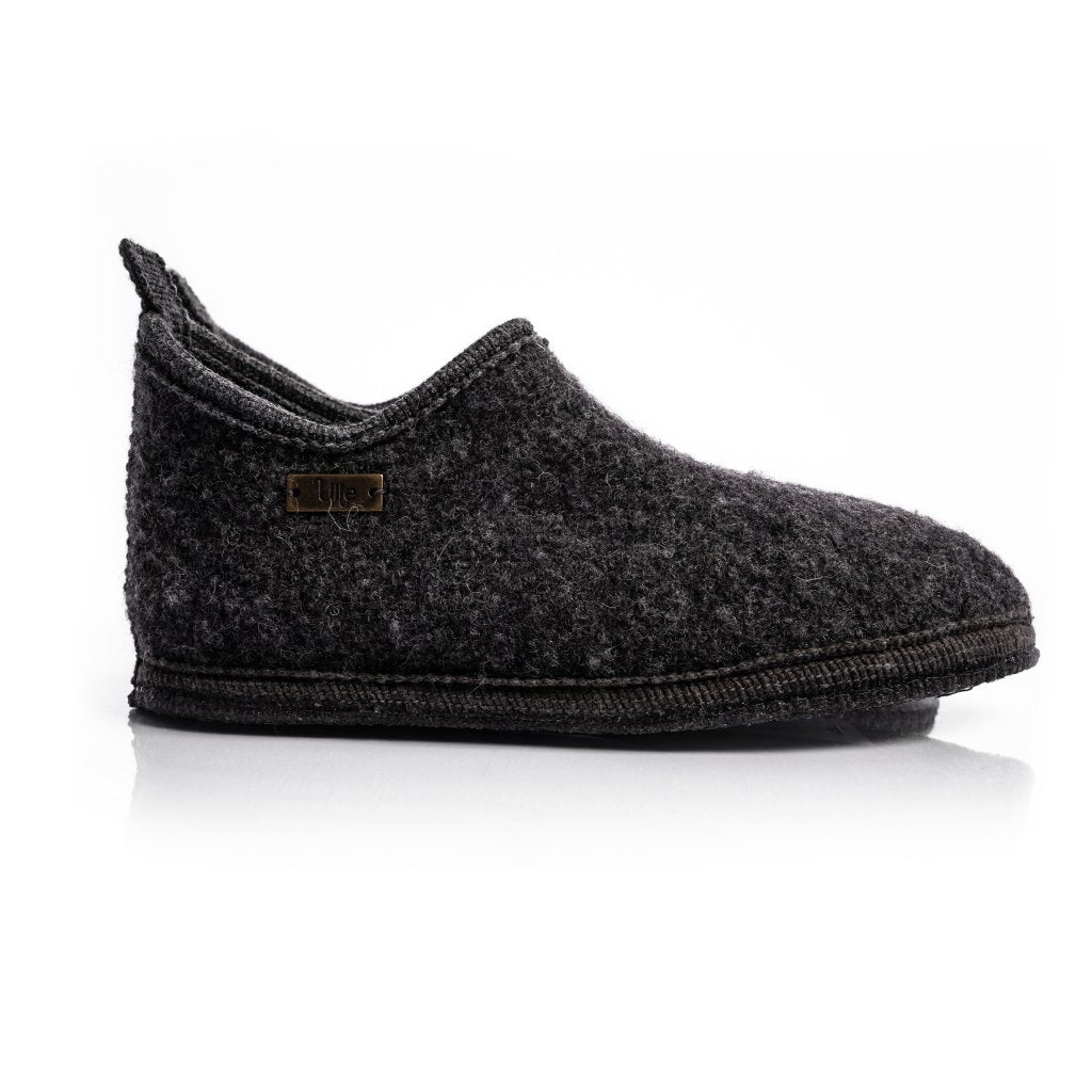 Wool slippers - Ulle Cottage Women's/Men's - Dark Grey Melange