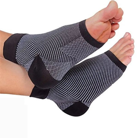 Compression sock without toe - for heel spurs - Black