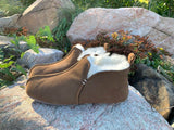 Sheepskin slippers Innsbruck - Chestnut/white