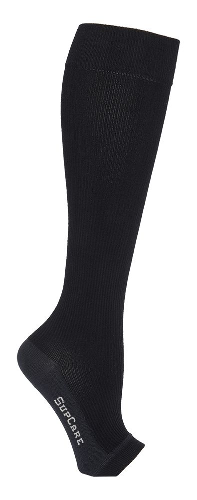 Open toe support sock - Black