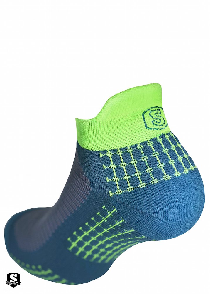 Sports sock ankle with compression - Blue/green