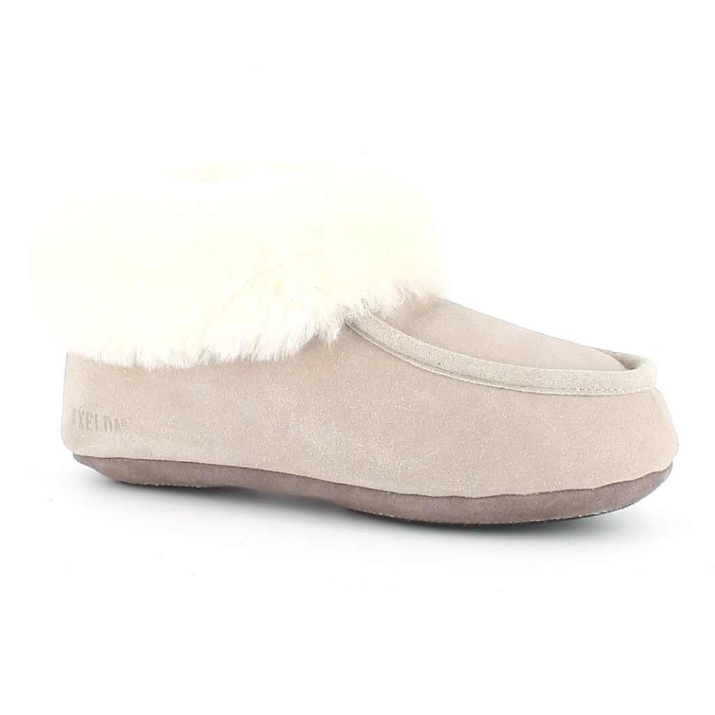 Sheepskin slippers London Sand/White