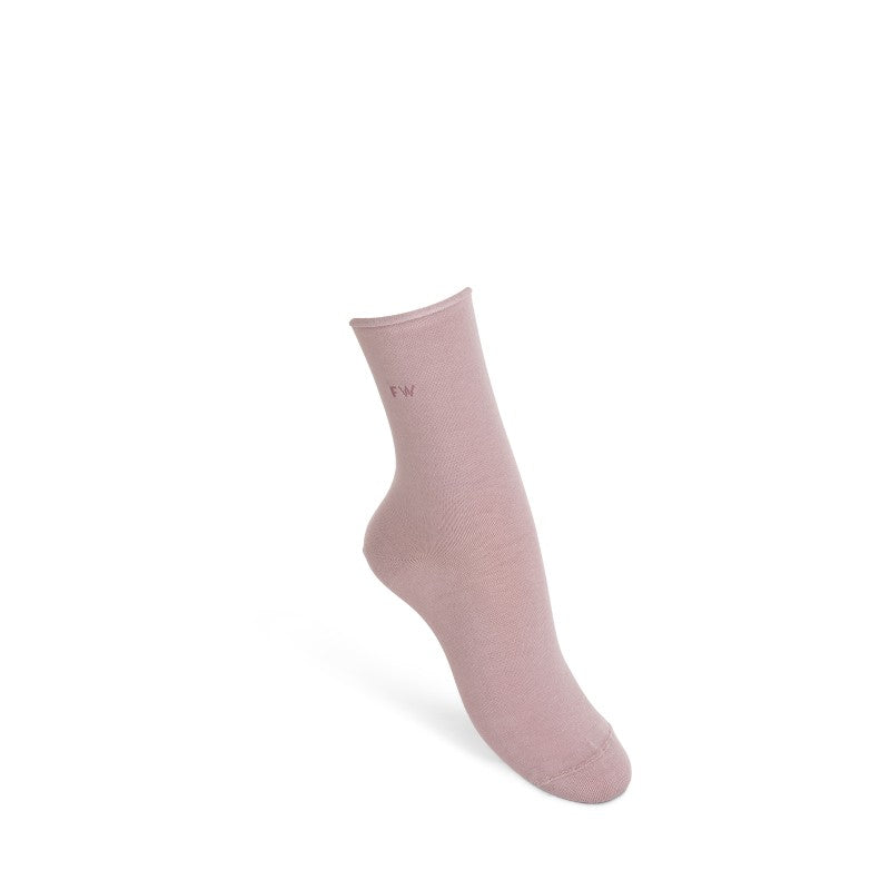 Bamboo socks rolled edge pink