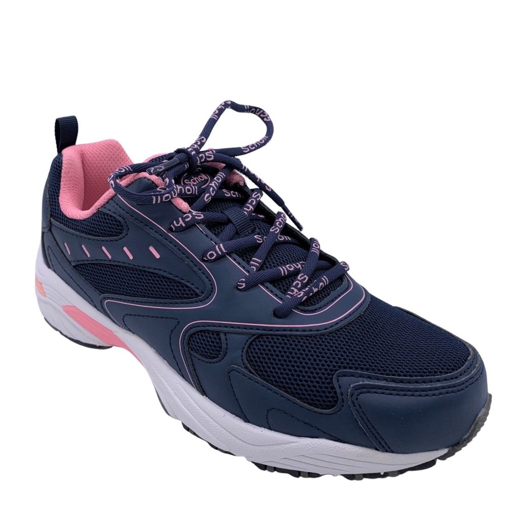 Scholl Sprinter Score Walking Shoes - Navy Blue Pink