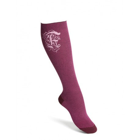 Cotton support socks Plum