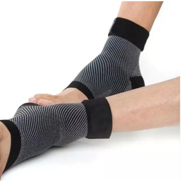 Compression sock without toe - for heel spurs - Black