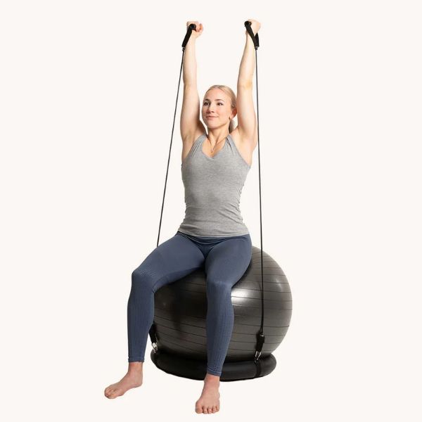 Pilates ball with exercise bands