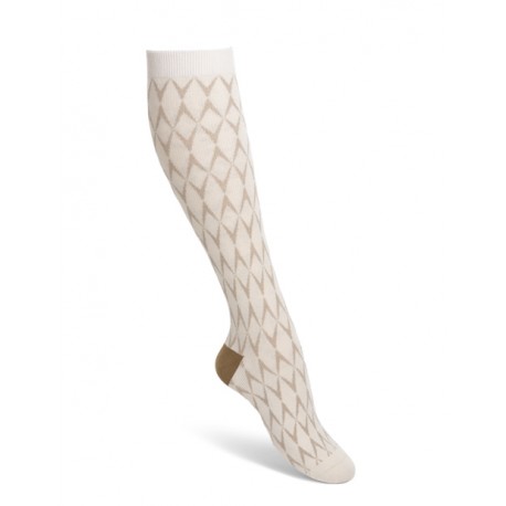 Cotton support stocking Creme Harlequin