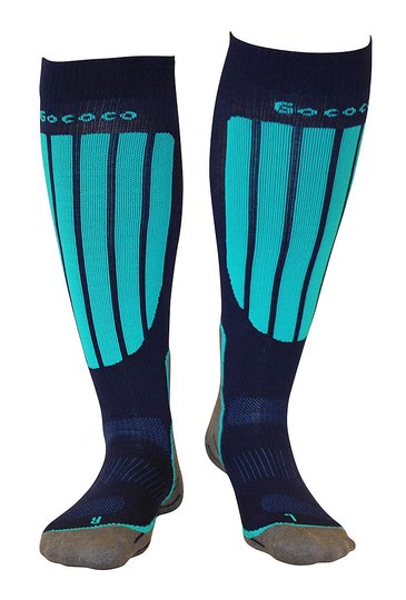 Ski sock with compression - Turquoise