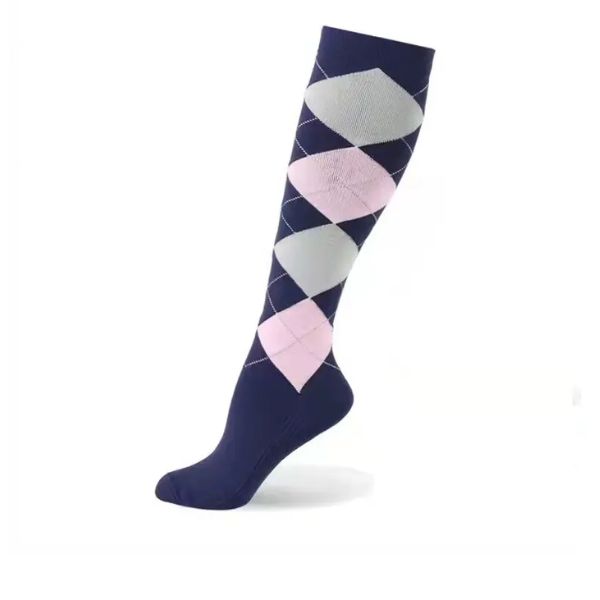 Support stockings - Checkered - Blue